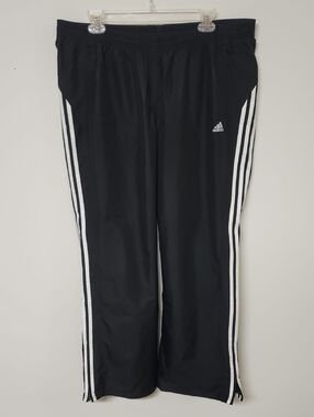 adidas Black Athletic Pants with White Logo